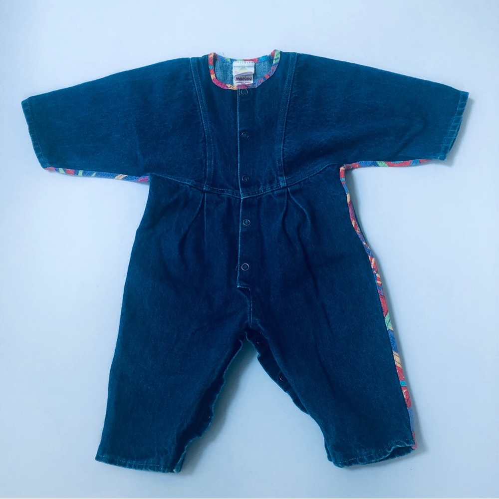 Vintage French Marese denim jumpsuit baby 6 months